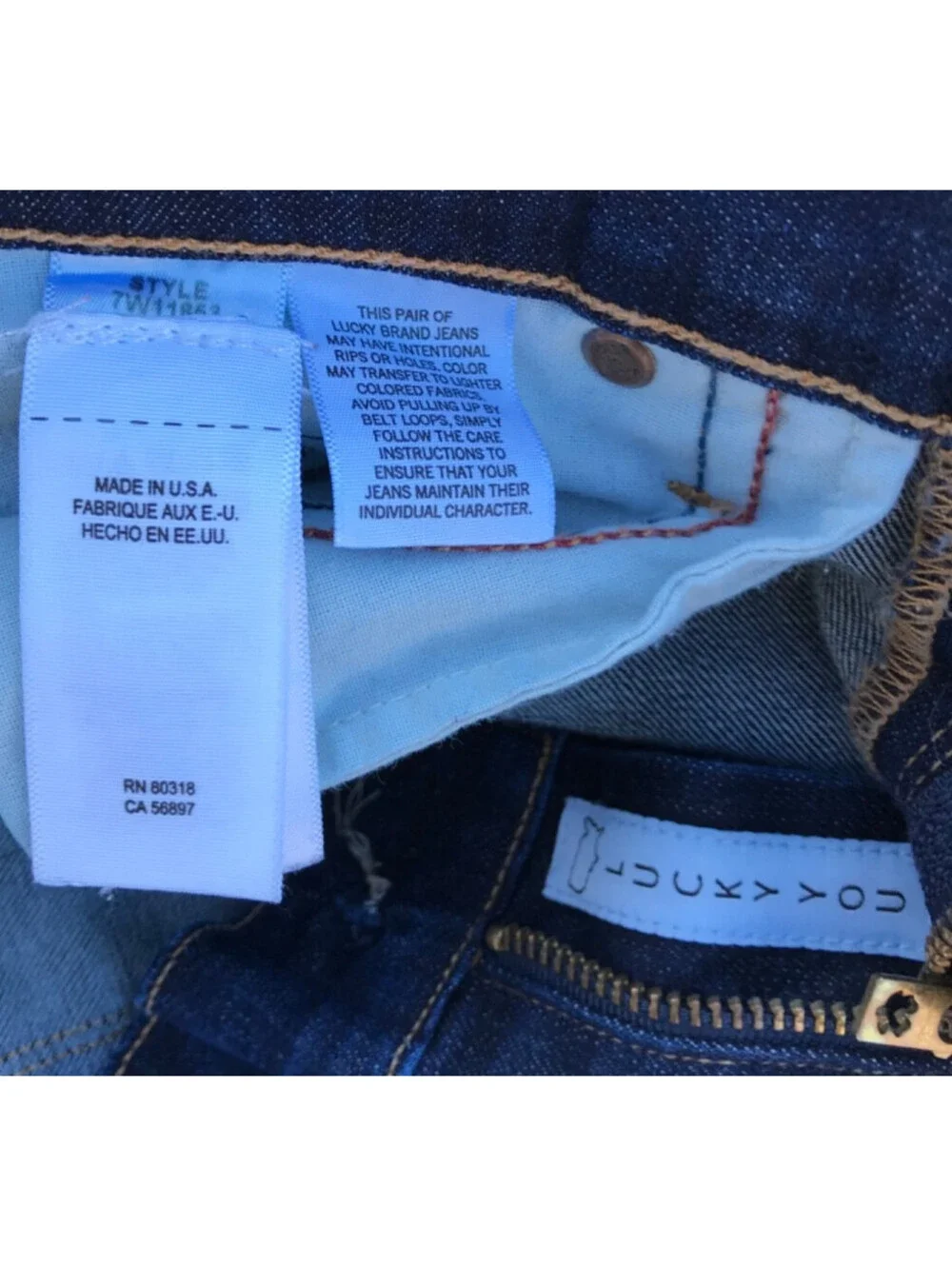 Lucky Brand White Oak Cone Denim Lolita Skinny Jeans 4/27 Made USA fit 28Wx32L